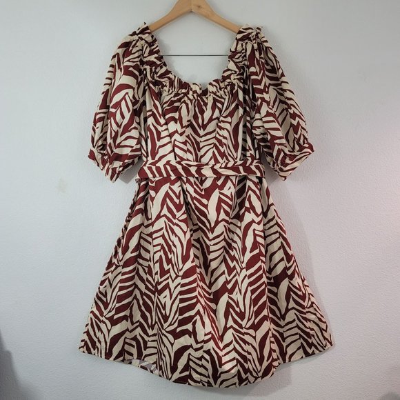 Eloquii Elements Womens Sz 22 Off The Shoulder Mini Dress Cotton Colorful Spring - Picture 7 of 12